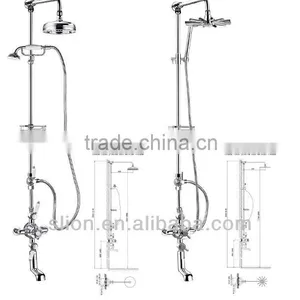 Luxury Brass Shower Set, Rain Head Shower, Thermostatic Shower thumbnail-1