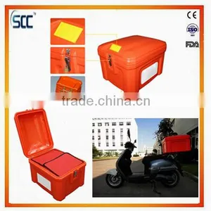 60L Orange Plastic Insulated Delivery Box for Food, Fast Food, Sushi Food thumbnail-1