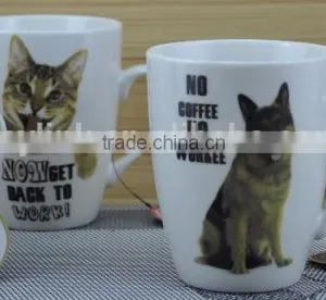 11OZ Grid Debossed on Surface Coffee Cups, Shiny Surface New Bone China Mug, KL5113-11084 thumbnail-2