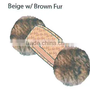 Fashion Winter Promotional Customized Jacquard Acrylic Knitted Headband Collection With Faux Fur Earmuff's thumbnail-3