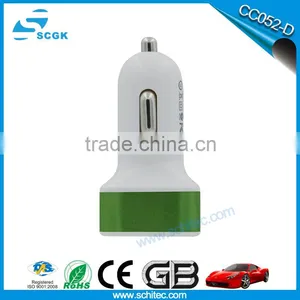2.1A Dual USB Car Charger With Metal Ring for Iphone thumbnail-3