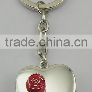 Red Flower Metal Heart Shape Solid Perfume Container /lip Gloss Keychain Various Design, OEM Designs Accepted.<DKCA9174> thumbnail-1