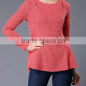 A-line Plus Size XXXL Fashion Cutting Blouse Design for Fat Women Tops thumbnail-1
