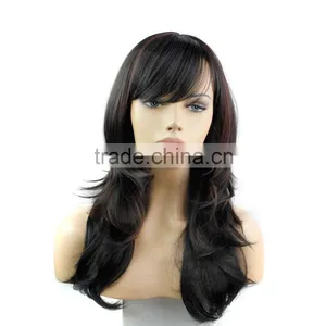 Women Long Curly Synthetic Wig With Side Bangs Promotion Price thumbnail-1