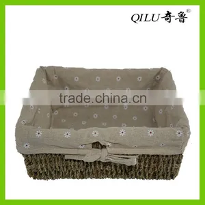 Sea Grass Basket With Cut-out Handles FG-344 thumbnail-1