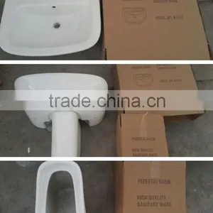 23 Inch Ceramic Bathroom Half Pedestal Design Sanitary Square Basin thumbnail-5