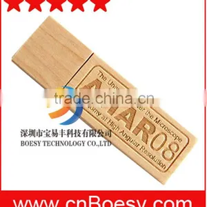 Wooden Rectangle High Speed USB Flash Drive, Logo Printing Free thumbnail-1