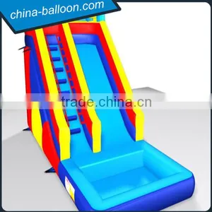 0.55mm PVC Tarpaulin Inflatable Double Lane Slip Slide, Inflatable Water Slide With Pool thumbnail-5