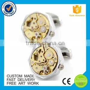 High Quality Automatic Movement Men Steampunk Cufflinks thumbnail-1