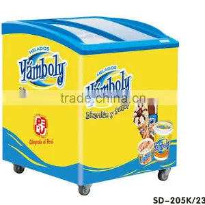 235L Curved Double Door Ice Cream Showcase Freezer thumbnail-2