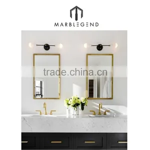 Apartment Used White Marble Bathroom Vanity Top thumbnail-2