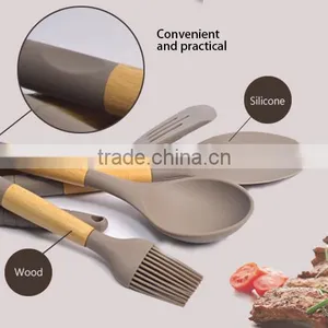 FDA LFGB Food Grade Wholesale Silicone Personalized Kitchen Utensil Set Modern Baking Cooking Tools Best Selling Products thumbnail-4