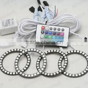 4 X80mm 5050SMD 30leds RGB Angel Eyes for All Car, DC 12 V Universal Use Color Changing Led Angel Eyes Rgb Rings 80mm thumbnail-2