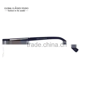 Great Classic Design Half Frame Fashion Navy Blue Men Metal Cool Eyewear Optical Frames Eyeglasses Specially for Big Face HD639 thumbnail-5