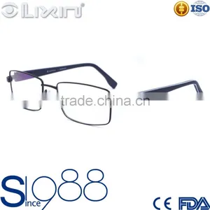 Newest Unique Modern Flex Hinge Black Full Matel Frame With Double Color Platting Italy Design Optical Eyeglasses Frame thumbnail-1