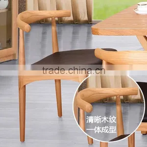 Solid Wood Simple European Design Cow Horn Dining Chair thumbnail-3