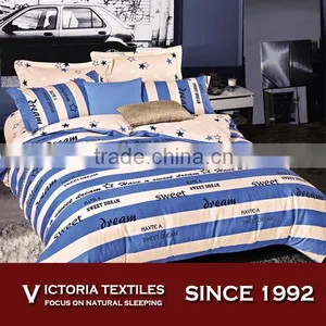 Pacific Navy Beige Stripe 4pc King Size Bed Comforter Set Bedding Bed Linen thumbnail-1