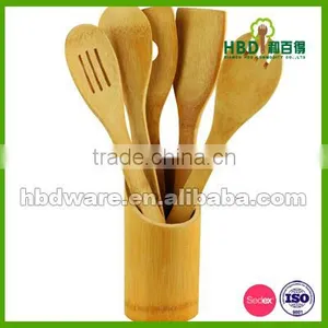 Natureal Bamboo Holder With 5 Pcs Tools for Kitchen thumbnail-1