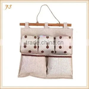 Cusomized Cotton Linen Jute Wall Hanging Storage Bag thumbnail-1