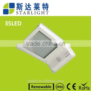 35 Led Aluminum Pad Ip65 380LM PIR Sensor + Light Control+weak Light Solar Led Outdoor Wall Light thumbnail-1