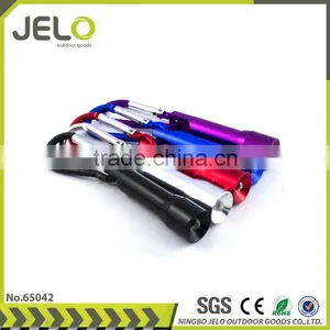 Ningbo JELO Popular Hot Sales Promotion Bright 1LED Carabiner Keychain Light Cheaper Gift Flashlight and Torch thumbnail-1