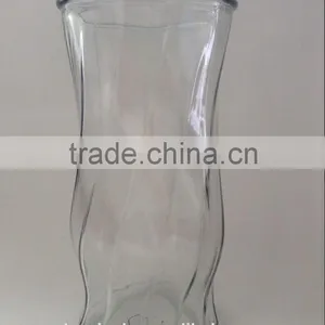 Inclined Bar Lines Glass Vase,flower Shaped Glass Vase thumbnail-1