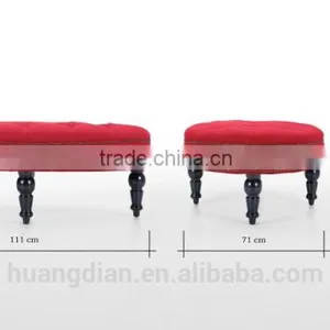 Red Fabric Ottoman Living Room Round Sofa Furniture OC7029 thumbnail-2