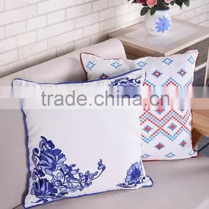 China Supplier Competitive Price Cotton Fabric Ready Made Embroidered Cushions thumbnail-1