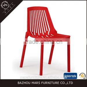 Red Black High Quality pp Stackable Plastic Chair thumbnail-1