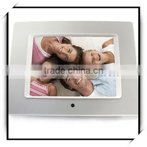 Hotsale 8 Inch LCD Wide Screen Brush Digital Photo Frame Silver thumbnail-1