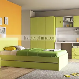 Modern Green MDF Wood Metal Car Kids Bed thumbnail-1
