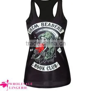 2015 Summer Hot Wholesale Cheap Black Plain Tank Top for Women thumbnail-1