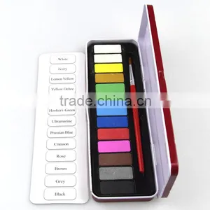Non-toxic Popular Cake Watercolor Paint Set for Drawing 13 Colors Watercolor Paint Set thumbnail-2
