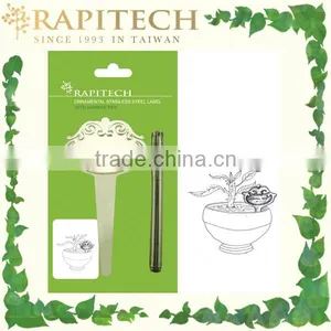 17cmL Gardening Marker Pen With Ornamental Stainless Steel Metal Plant Label thumbnail-1