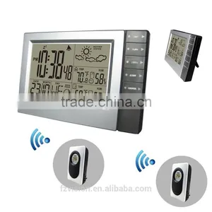 Radio Controlled Weather Station Clock With 2 Transmitter, Weather Station Wifi for Weather Forcast thumbnail-3
