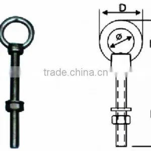 Stainless Steel Long Type Eye Bolt With One Washer and Nut(Eye Bolt) thumbnail-1