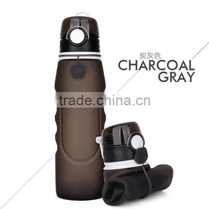 Eco Friendly Small Silicone Foldable Sport Water Bottle thumbnail-2