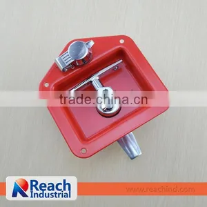 Truck or Trailer Toolbox Flush Mount Polished Stainless Steel Key-Locking Recessed Lock Paddle thumbnail-1