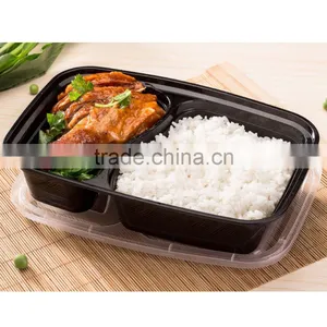New Arrival Takeaway Plastic Fast Food Disposable Compartment Lunch Box thumbnail-2