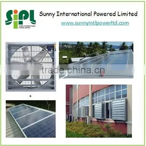 810mm Aluminum Blades Negative Pressure Type Solar Powered Wall Mounting Box Exhaust Fan thumbnail-1