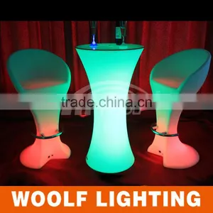 2014 Hot Waterproof Plastic RGB Glow Led Round Table Used Nightclub Furniture thumbnail-1