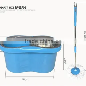 Telescopic Stainless Steel Rolling Magic Spin Mop Plus Bucket 2 Replace Mop Heads thumbnail-1