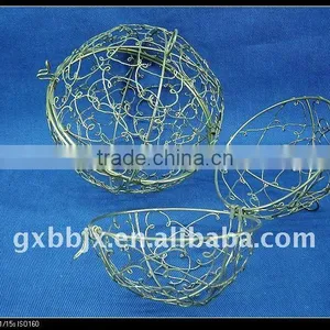Gold Iron Decorative Lighting Ball Set of Two thumbnail-1