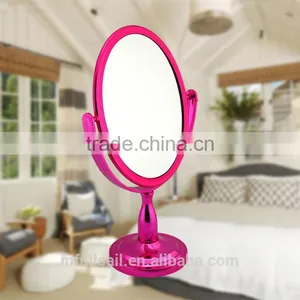 Plasticl Colourful Double Oval Magnifying Cosmetic/ Table Mirror Free Standing Mirror thumbnail-1