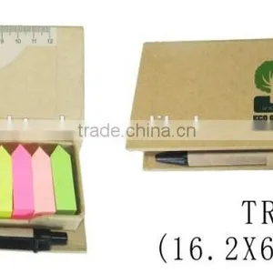 Custom Logo Eco Recycled Sticky Memo Notebook With Paper Pen thumbnail-1