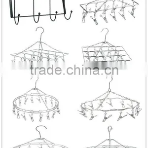 Stainless Steel Metal Clothes Hanger Socks Hanger Folding Drying Rack Hanger thumbnail-5