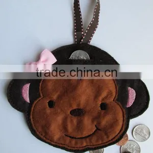 Hot New Bestselling Product Wholesale Handmade Felt Monkey Piggy Hanging Bank Made in China thumbnail-1