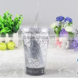 Wholesale Double Wall 24oz Plastic Tumbler With Straw Drinking thumbnail-5