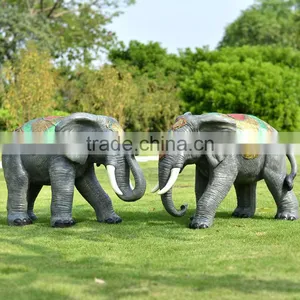 Promotion Outdoor Decoration Resin Craft Elephant Fiberglass Animals for Sale thumbnail-1