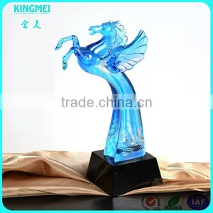 High Quantity Blue Crystal Pegasus Trophy Crystal Sport Trophy for Business Gifts thumbnail-1